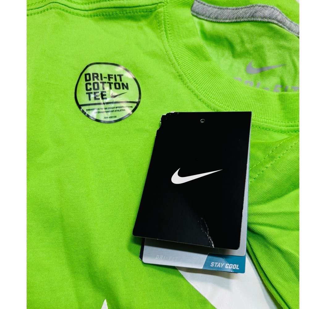 Nike Field General Quarterback Tee Mens Medium Lime 5 Stars 623426-313 Imperfect - Picture 8 of 10